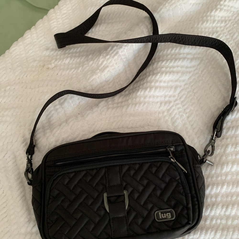 Lug Black Quilted Crossbody Bag